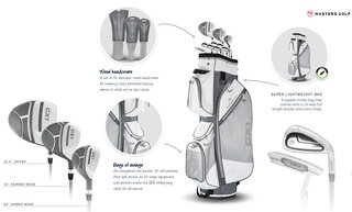 Masters GX1 set de golf femme, graphite + cart bag