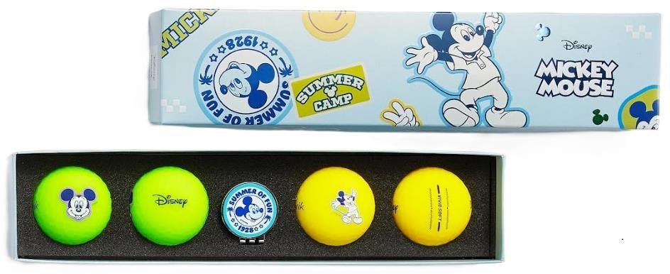 Volvik VIVID Lite DISNEY MICKEY Mouse 2.0 balles de golf pack (4 balles + ballmarker), mix de couleurs