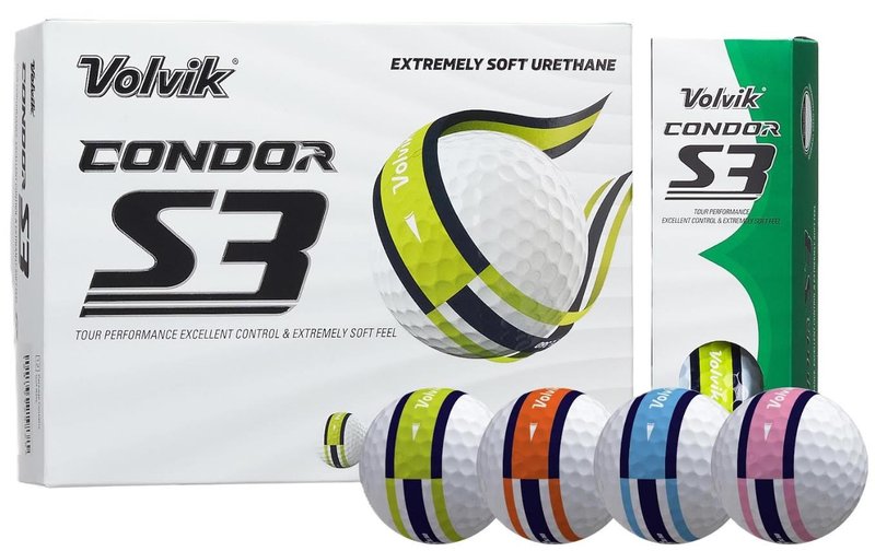 Volvik CONDOR S3 balles de golf, multi
