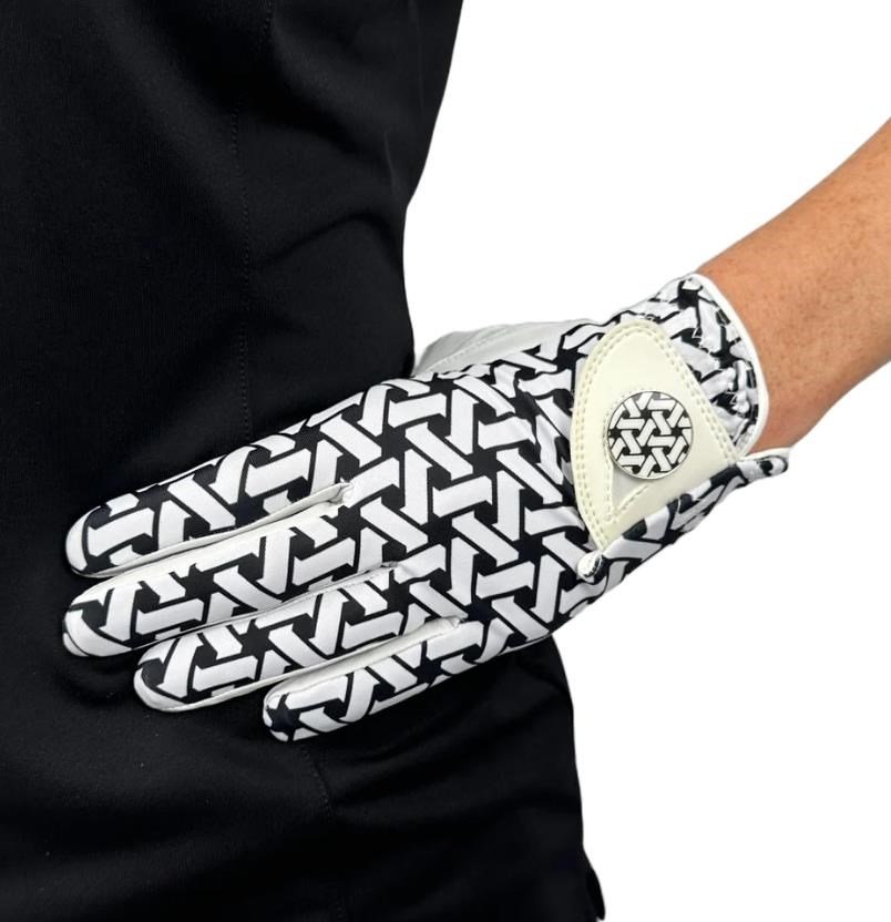 Best of Golf America Best of Golf America Check gant de golf femme, blanc/noir