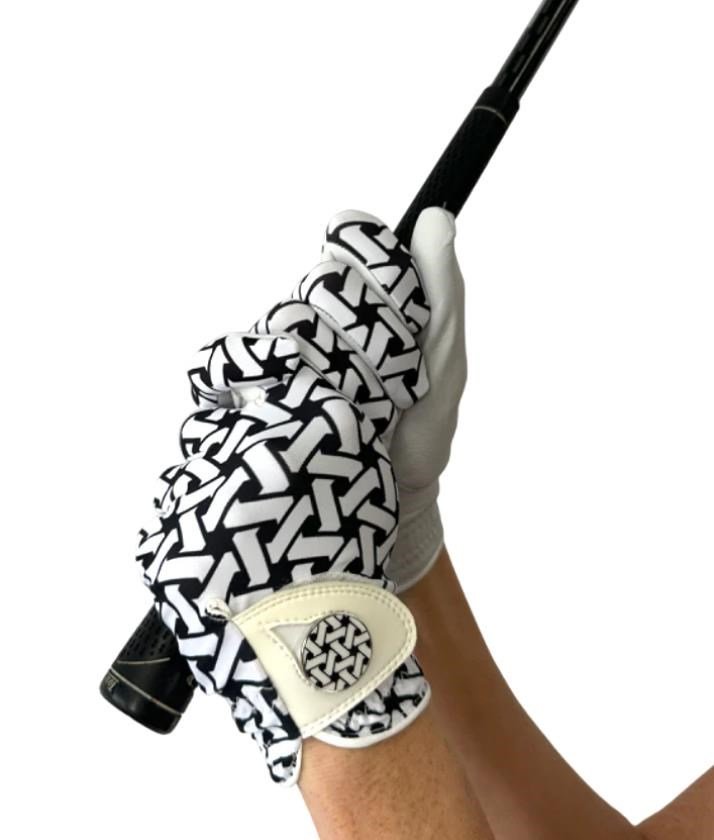 Best of Golf America Best of Golf America Check gant de golf femme, blanc/noir