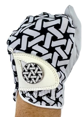 Best of Golf America Best of Golf America Check gant de golf femme, blanc/noir