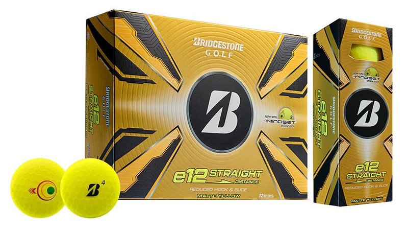 Bridgestone e12 Straight MindSet balles de golf, jaune mat