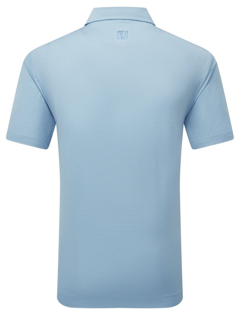 FootJoy Deco Diamond Print polo homme, air blue/high tide