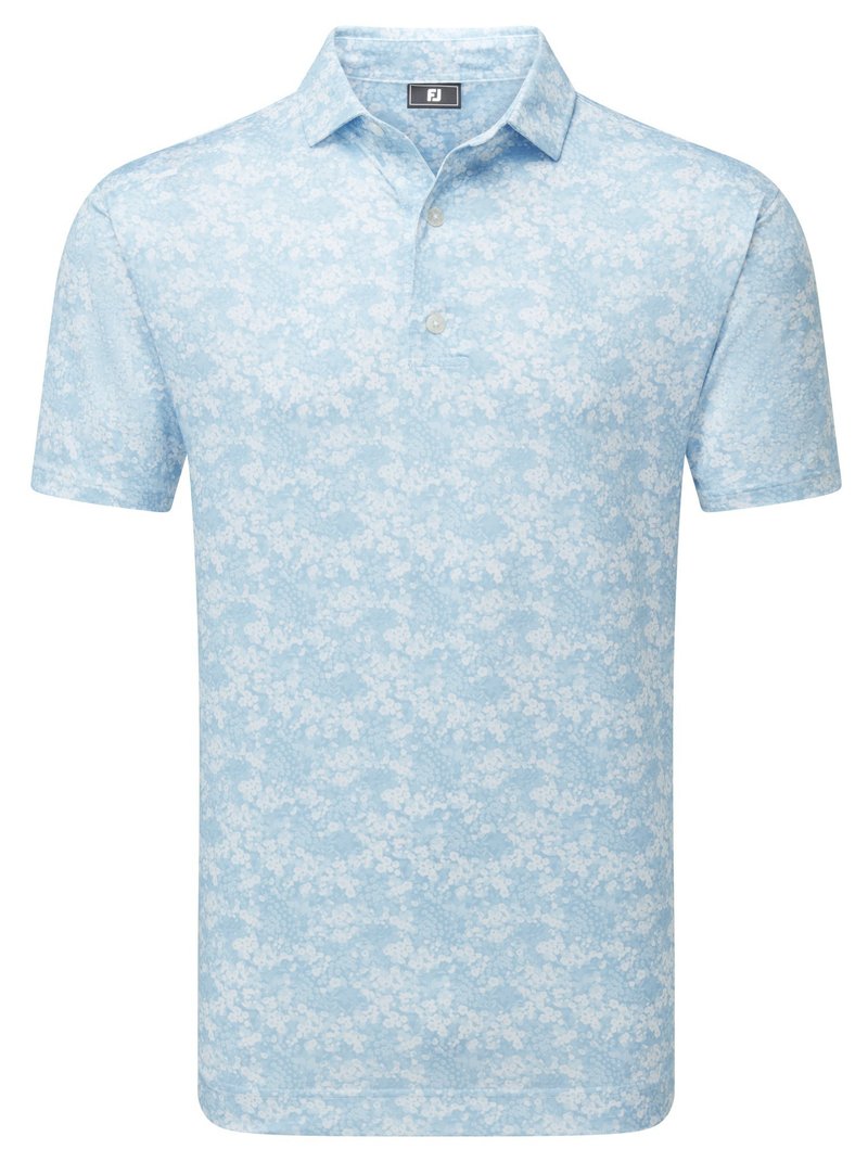 FootJoy GARDEN PRINT polo homme, air blue
