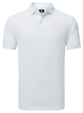 FootJoy BIRD PRINT polo homme, blanc/air blue
