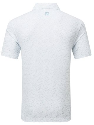 FootJoy BIRD PRINT polo homme, blanc/air blue