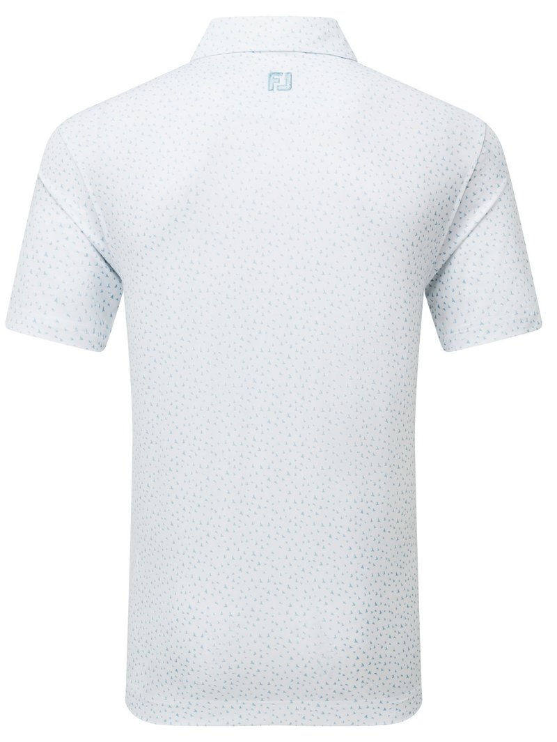 FootJoy BIRD PRINT polo homme, blanc/air blue