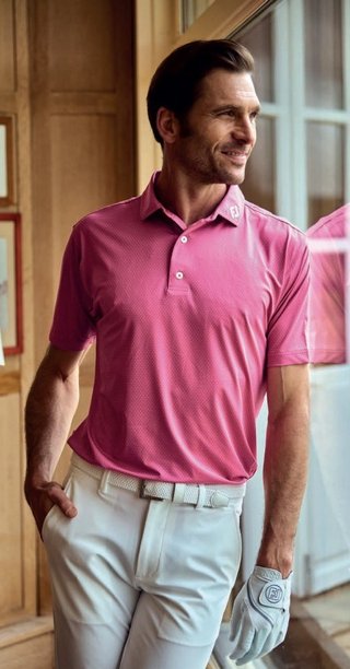 FootJoy Abacus Print polo homme, magenta