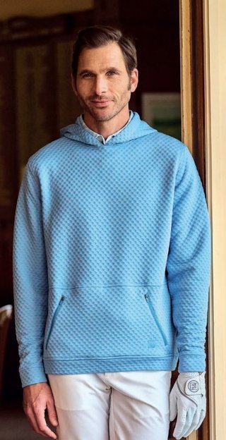 FootJoy Textured Knit Hoodie sweat homme, air blue