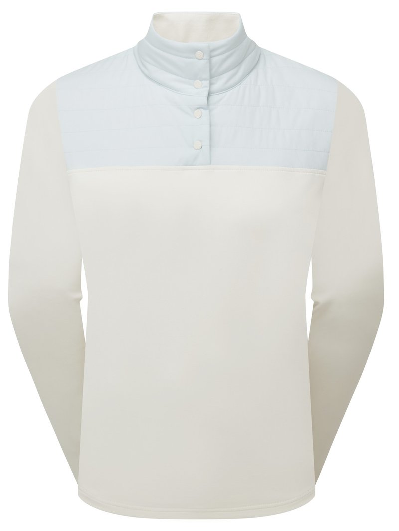 FootJoy ThermoSeries Hybrid Popover sweatshirt femme, off white/ice blue