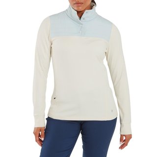 FootJoy ThermoSeries Hybrid Popover sweatshirt femme, off white/ice blue