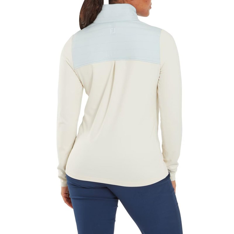 FootJoy ThermoSeries Hybrid Popover sweatshirt femme, off white/ice blue