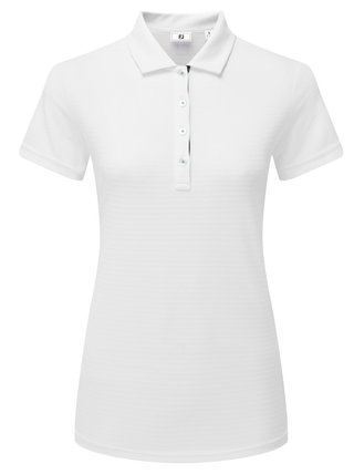 FootJoy JAQUARD STRIPE polo femme, blanc/marine/émeraude