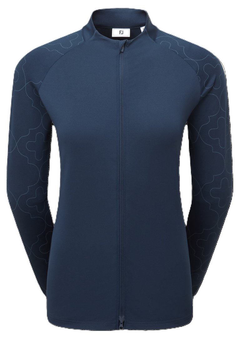 FootJoy Midlayer Full Zip Printed Sleeve sweatshirt femme, navy