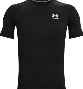 Under Armour HeatGear haut de compression homme, noir/blanc