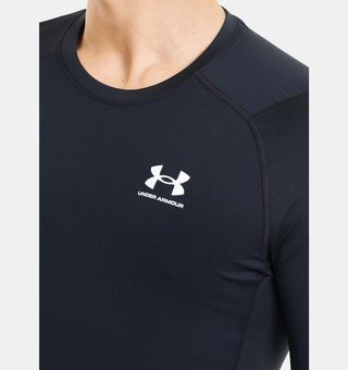 Under Armour HeatGear haut de compression homme, noir/blanc
