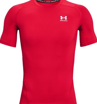 Under Armour HeatGear haut de compression homme, rouge/blanc
