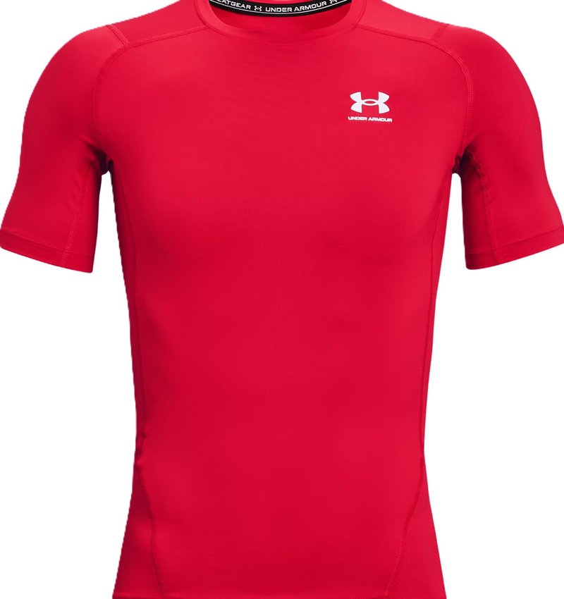 Under Armour HeatGear haut de compression homme, rouge/blanc