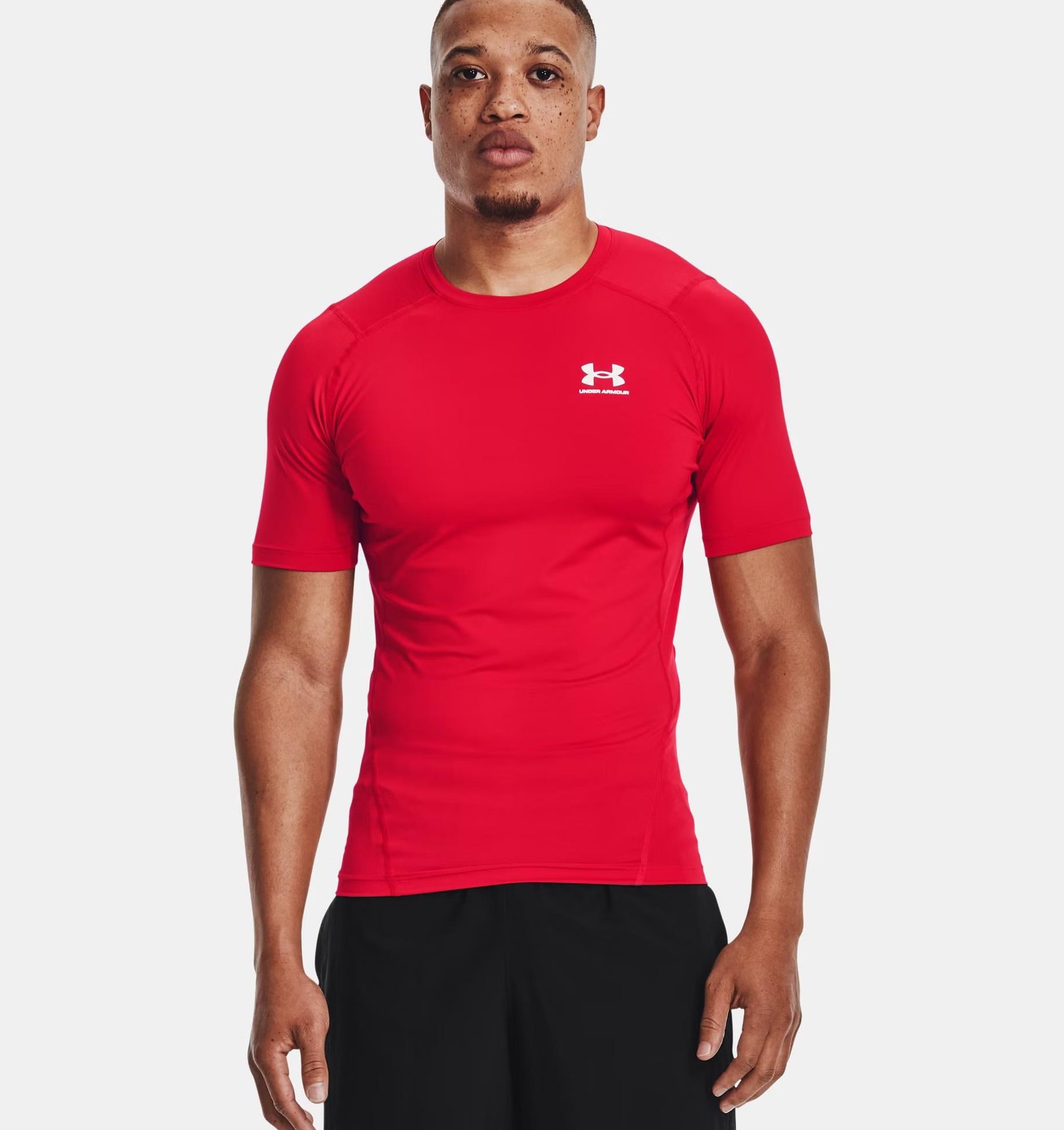 Under Armour HeatGear haut de compression homme, rouge/blanc