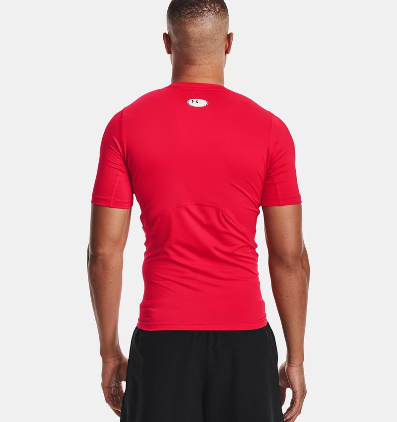 Under Armour HeatGear haut de compression homme, rouge/blanc