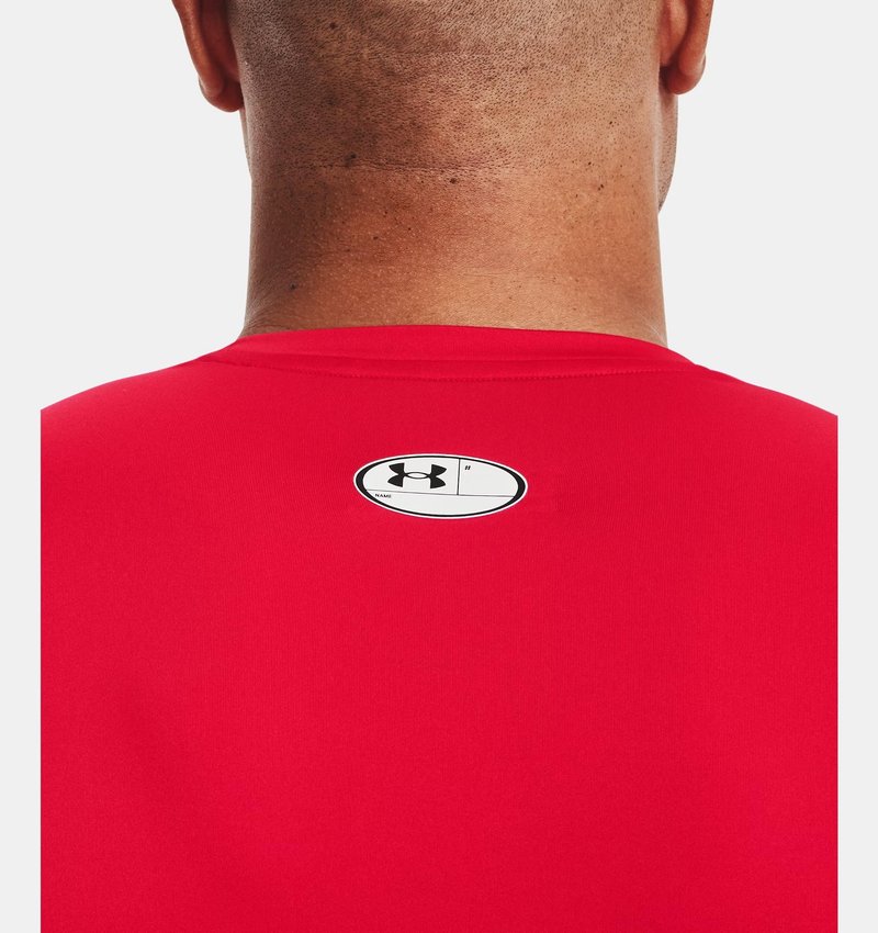 Under Armour HeatGear haut de compression homme, rouge/blanc