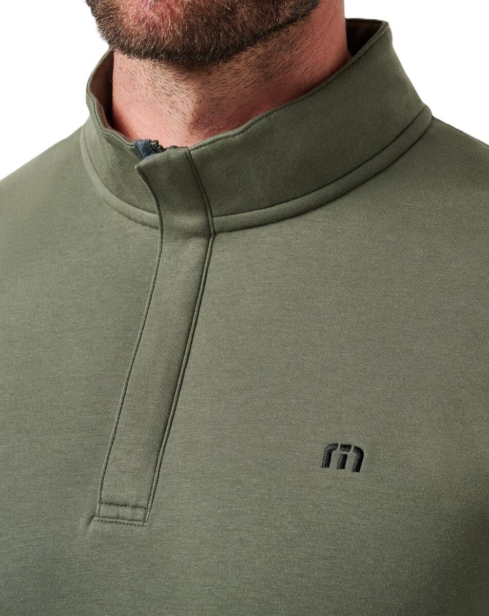 Travis Mathew Cloud Quarter Zip 2.0 pull homme, dark olive