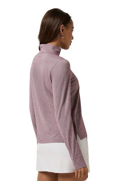 Travis Mathew Featherweightt Active Zip Long Sleeve polo femme, heather damson