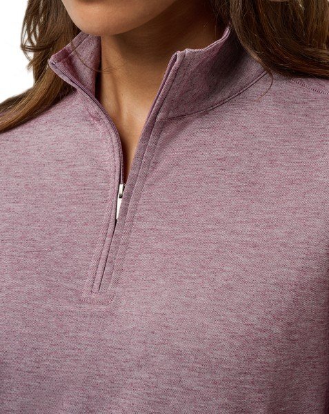 Travis Mathew Featherweightt Active Zip Long Sleeve polo femme, heather damson