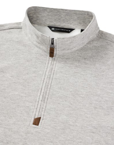 Travis Mathew Cloud pull homme 1/4 zip, heather grey
