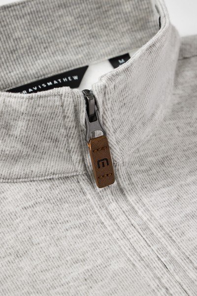 Travis Mathew Cloud pull homme 1/4 zip, heather grey