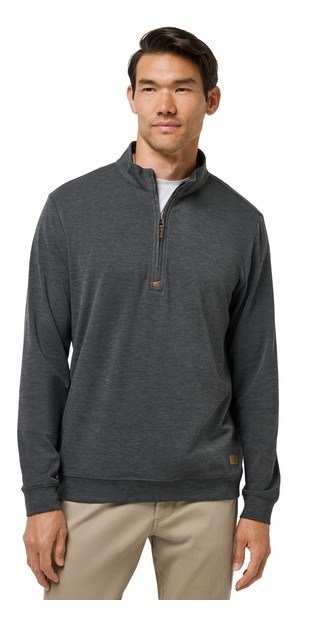 Travis Mathew Cloud pull homme 1/4 zip, heather black