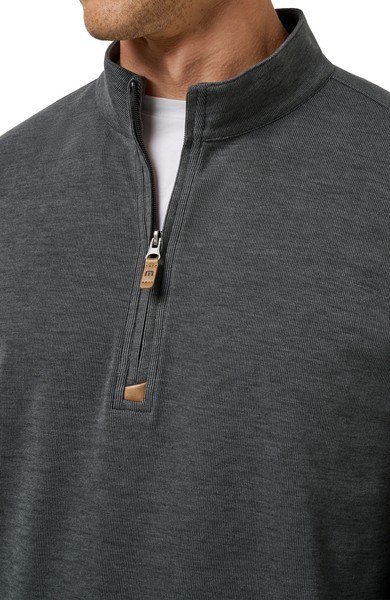 Travis Mathew Cloud pull homme 1/4 zip, heather black