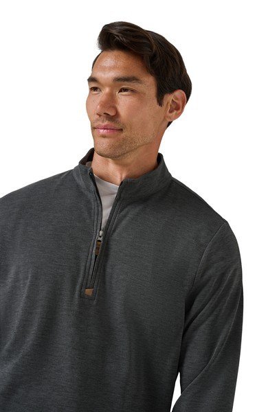 Travis Mathew Cloud pull homme 1/4 zip, heather black