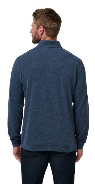 Travis Mathew Cloud pull homme 1/4 zip, heather navy