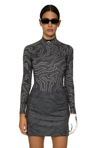 J.Lindeberg Ella Print Compression t-shirt femme, anthracite