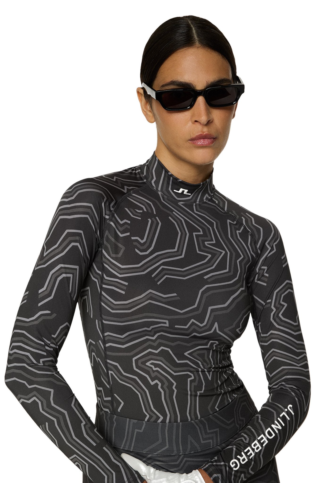 J.Lindeberg Ella Print Compression t-shirt femme, anthracite
