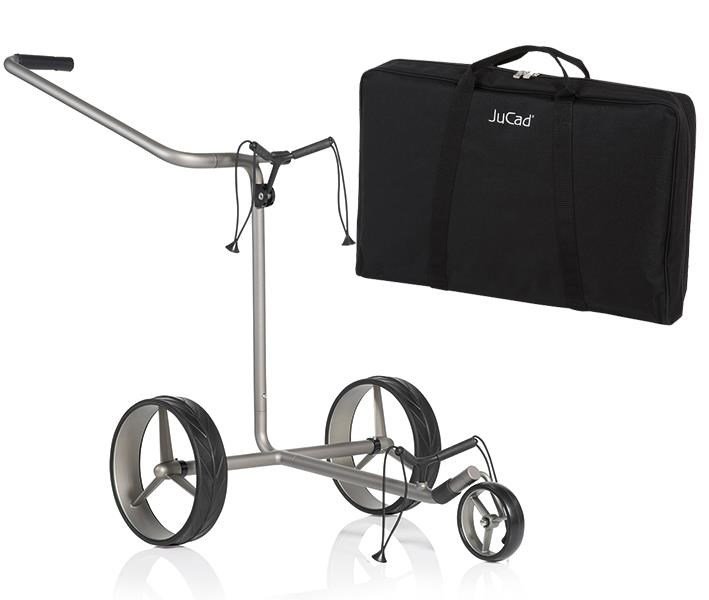 JuCad Edition S chariot manuel 3 roues, alliage d'aluminium + sac de transport JTT, argenté
