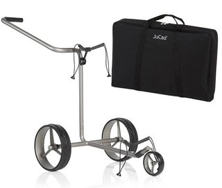 JuCad Edition S chariot manuel 3 roues, alliage d'aluminium + sac de transport JTT, argenté