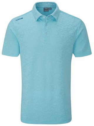 PING Geo Camo polo homme, crystal blue