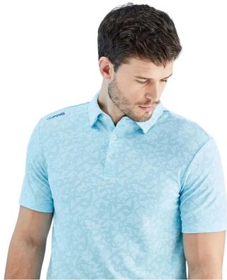 PING Geo Camo polo homme, crystal blue