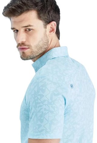 PING Geo Camo polo homme, crystal blue