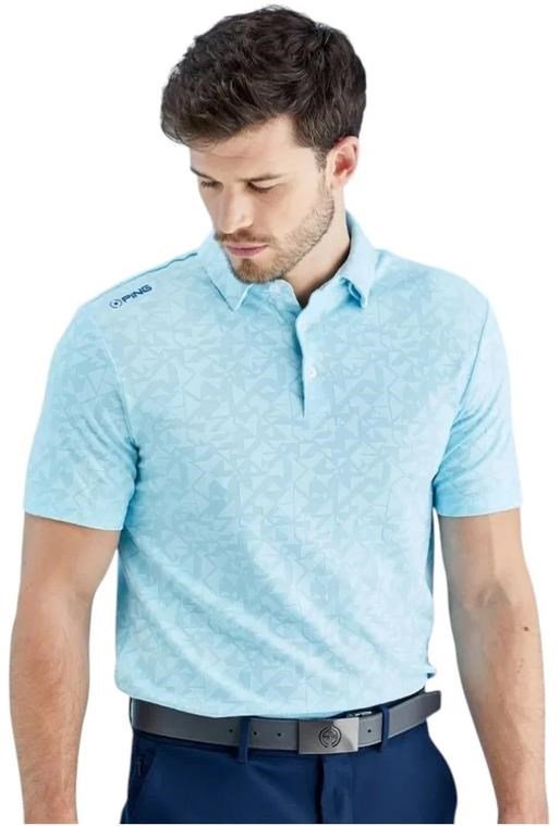 PING Geo Camo polo homme, crystal blue