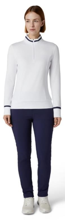 Callaway Thermal Long Sleeve Colourblock haut femme manches longues, blanc brillant