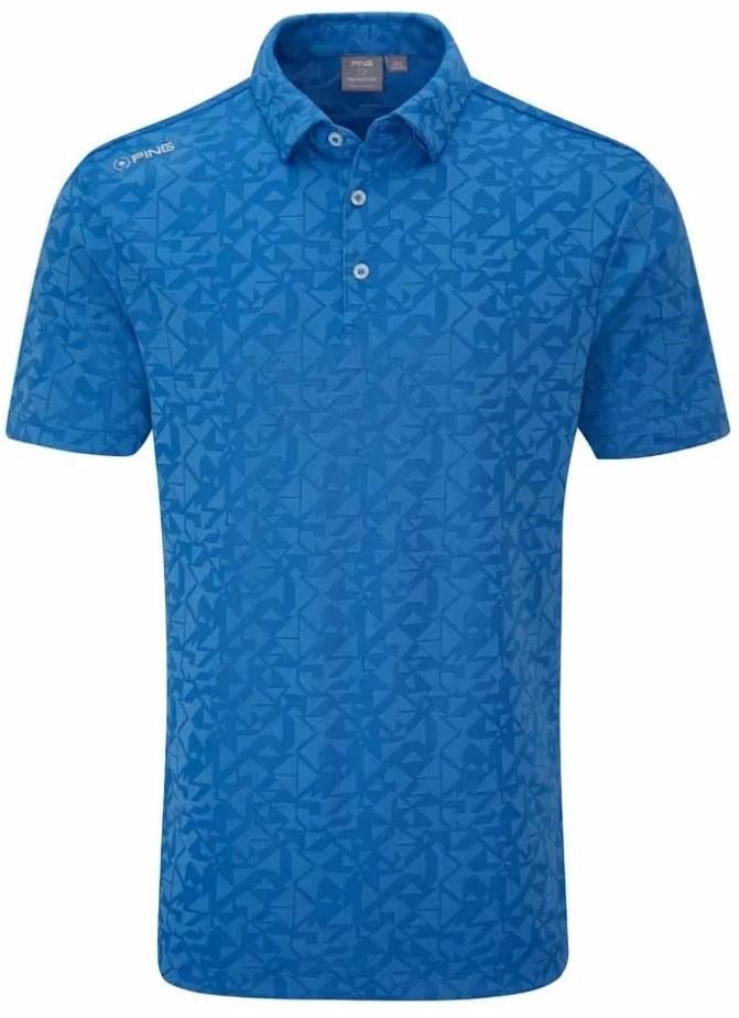 PING Geo Camo polo homme, tidal blue