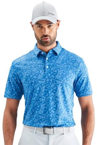 PING Geo Camo polo homme, tidal blue