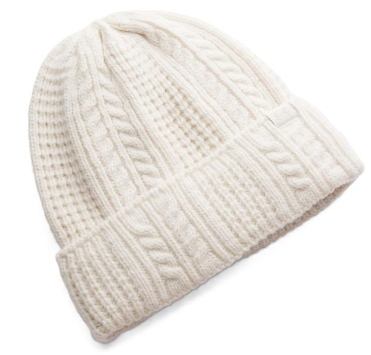Under Armour Halftime Cable Knit bonnet femme, stone/khaki base