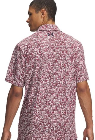 Under Armour Playoff 3.0 Printed polo homme, tourmaline pink/dark maroon/midnight navy