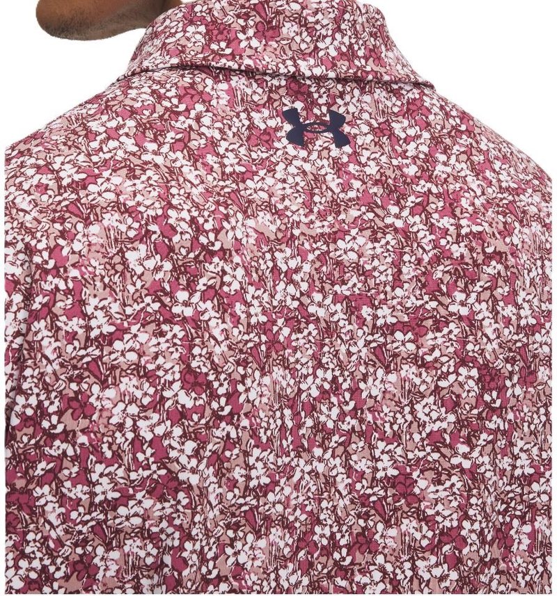 Under Armour Playoff 3.0 Printed polo homme, tourmaline pink/dark maroon/midnight navy