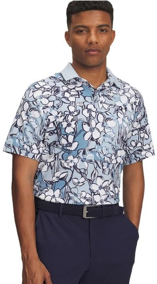 Under Armour Drive Chill Printed polo homme, blue calm/midnight navy